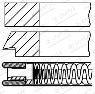 Jeu de segments de pistons GOETZE ENGINE