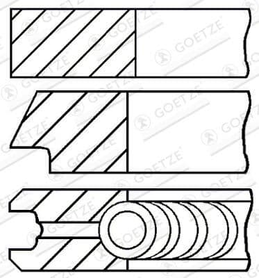 Jeu de segments de pistons GOETZE ENGINE