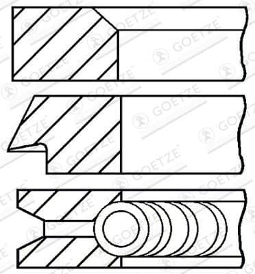 Jeu de segments de pistons GOETZE ENGINE