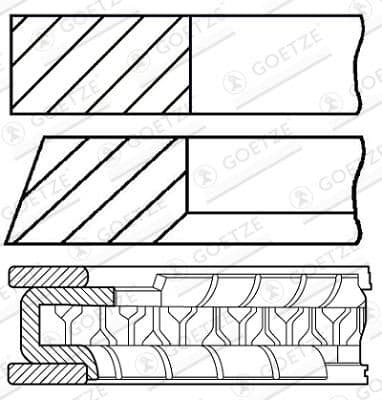 Jeu de segments de pistons GOETZE ENGINE