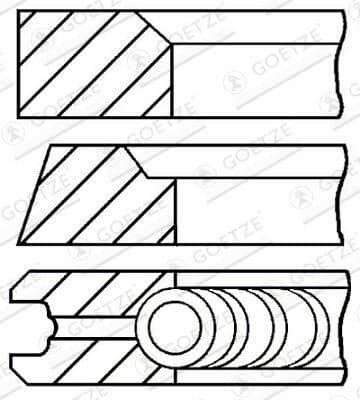 Jeu de segments de pistons GOETZE ENGINE