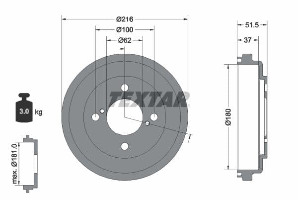 Tambour de frein TEXTAR