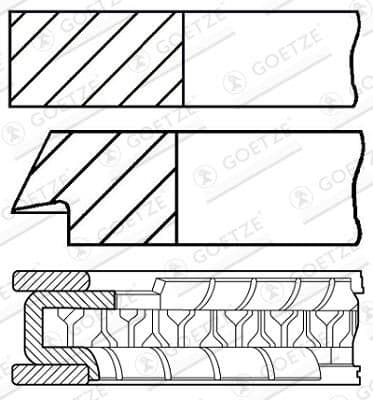 Jeu de segments de pistons GOETZE ENGINE