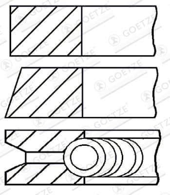 Jeu de segments de pistons GOETZE ENGINE