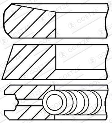 Jeu de segments de pistons GOETZE ENGINE