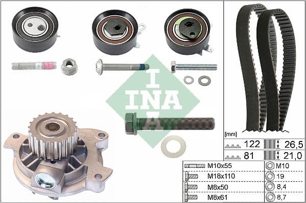 Pompe à eau + kit de courroie crantée Schaeffler INA