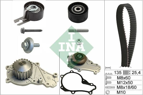 Pompe à eau + kit de courroie crantée Schaeffler INA