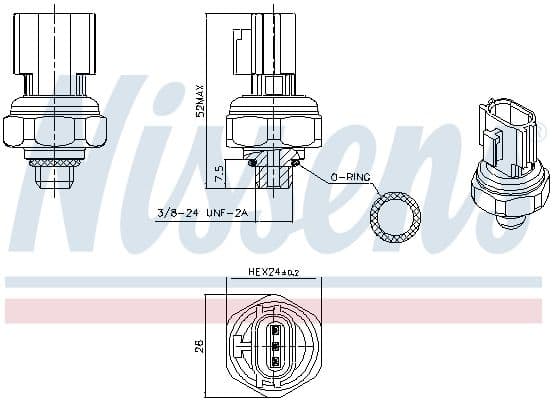 Pressostat, climatisation NISSENS