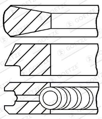 Jeu de segments de pistons GOETZE ENGINE