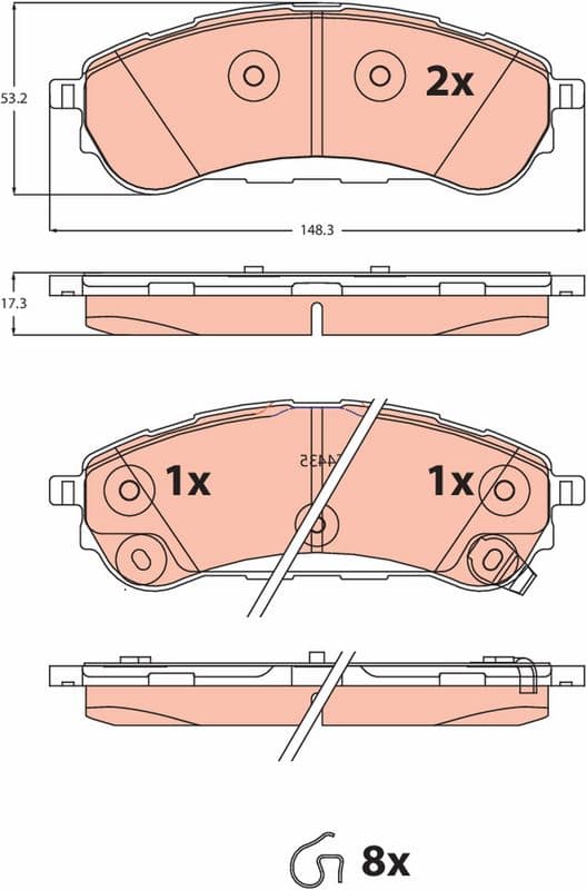 Kit de plaquettes de frein, frein à disque TRW