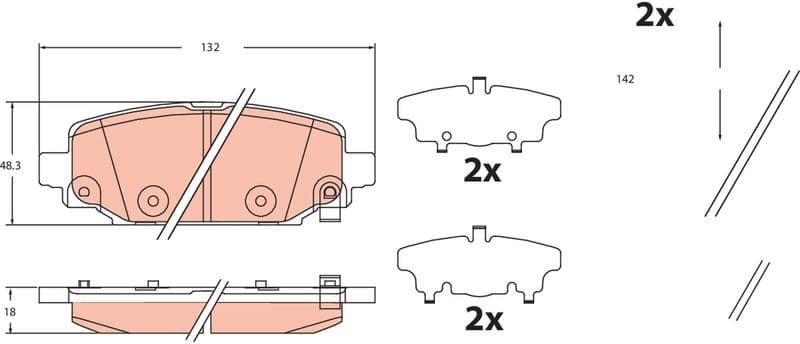 Kit de plaquettes de frein, frein à disque TRW