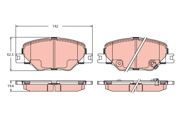 Kit de plaquettes de frein, frein à disque TRW