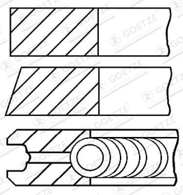 Jeu de segments de pistons GOETZE ENGINE