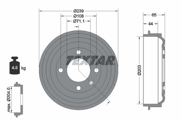 Tambour de frein TEXTAR