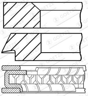 Jeu de segments de pistons GOETZE ENGINE