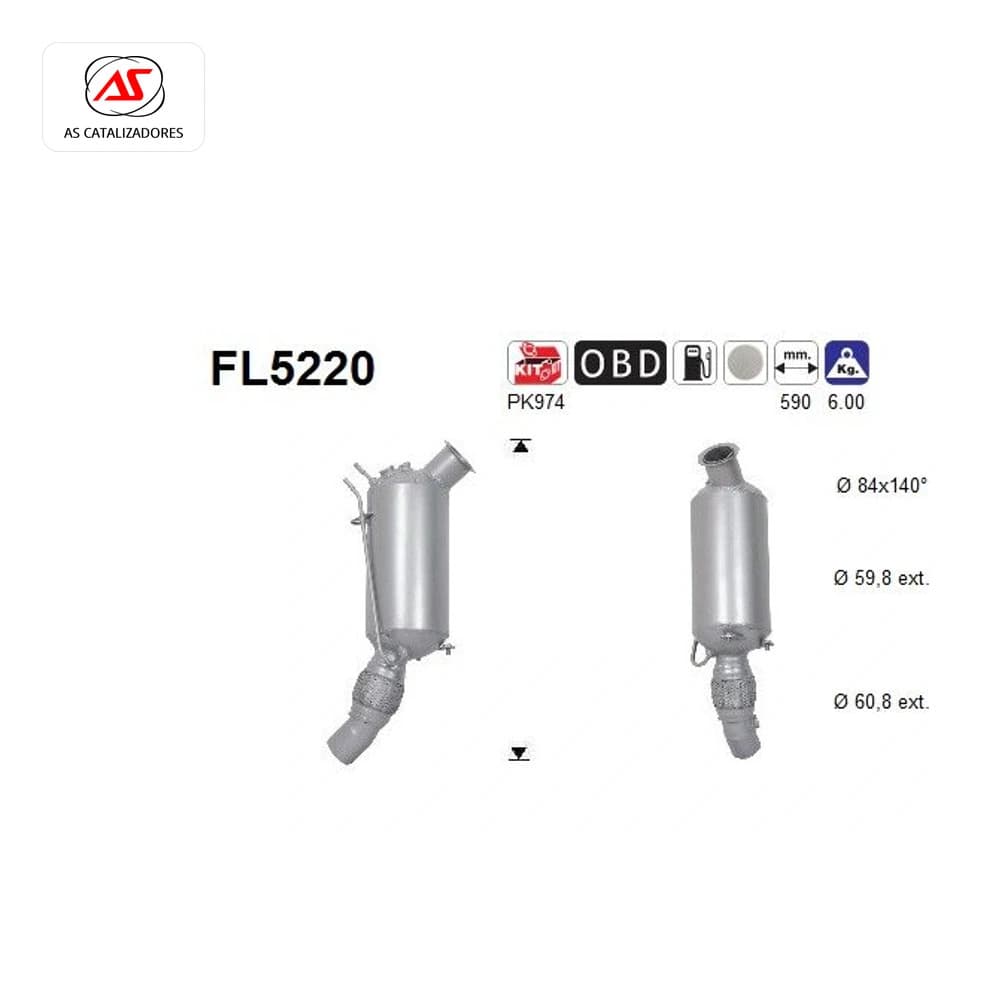 Filtre à particules / à suie, échappement AS