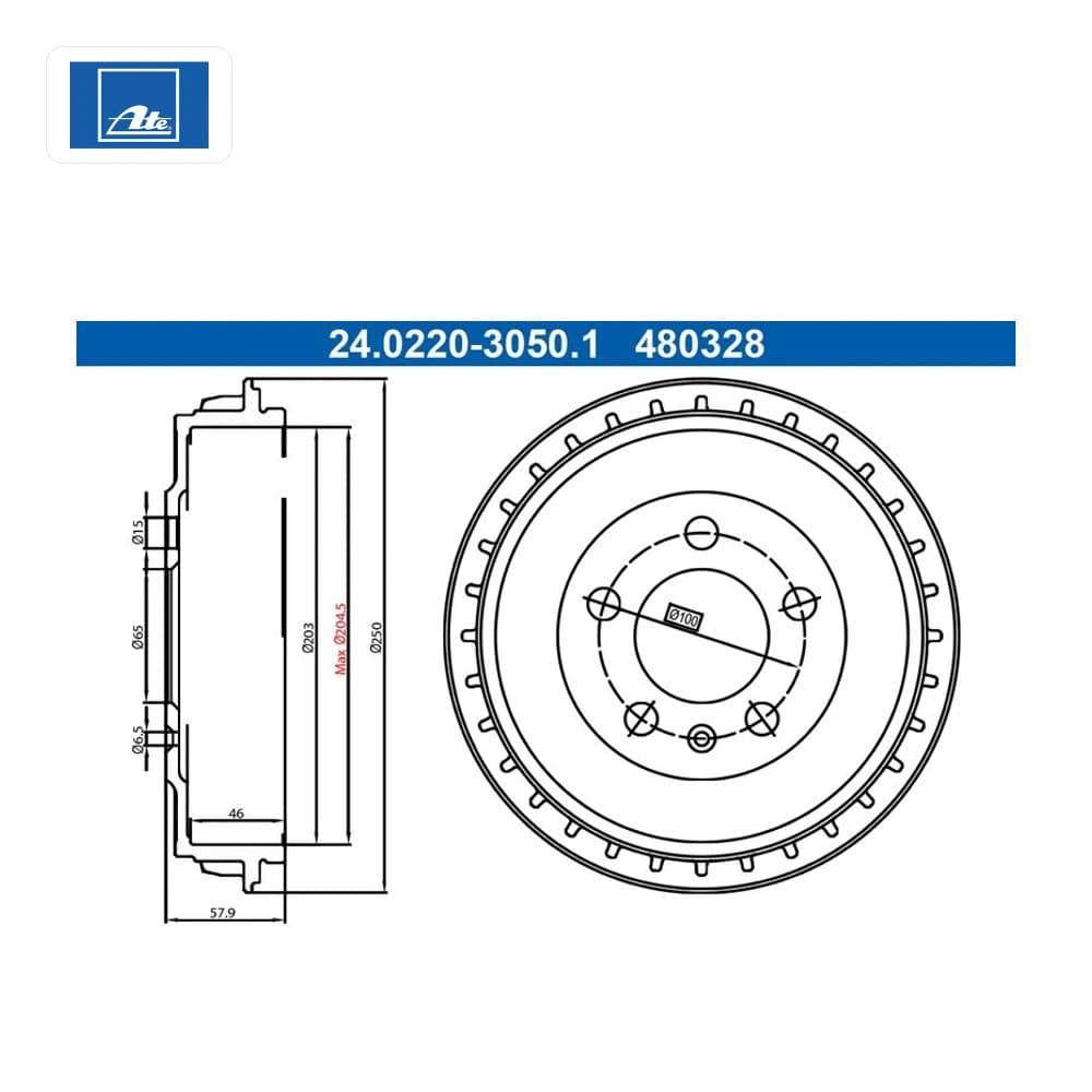 Tambour de frein ATE