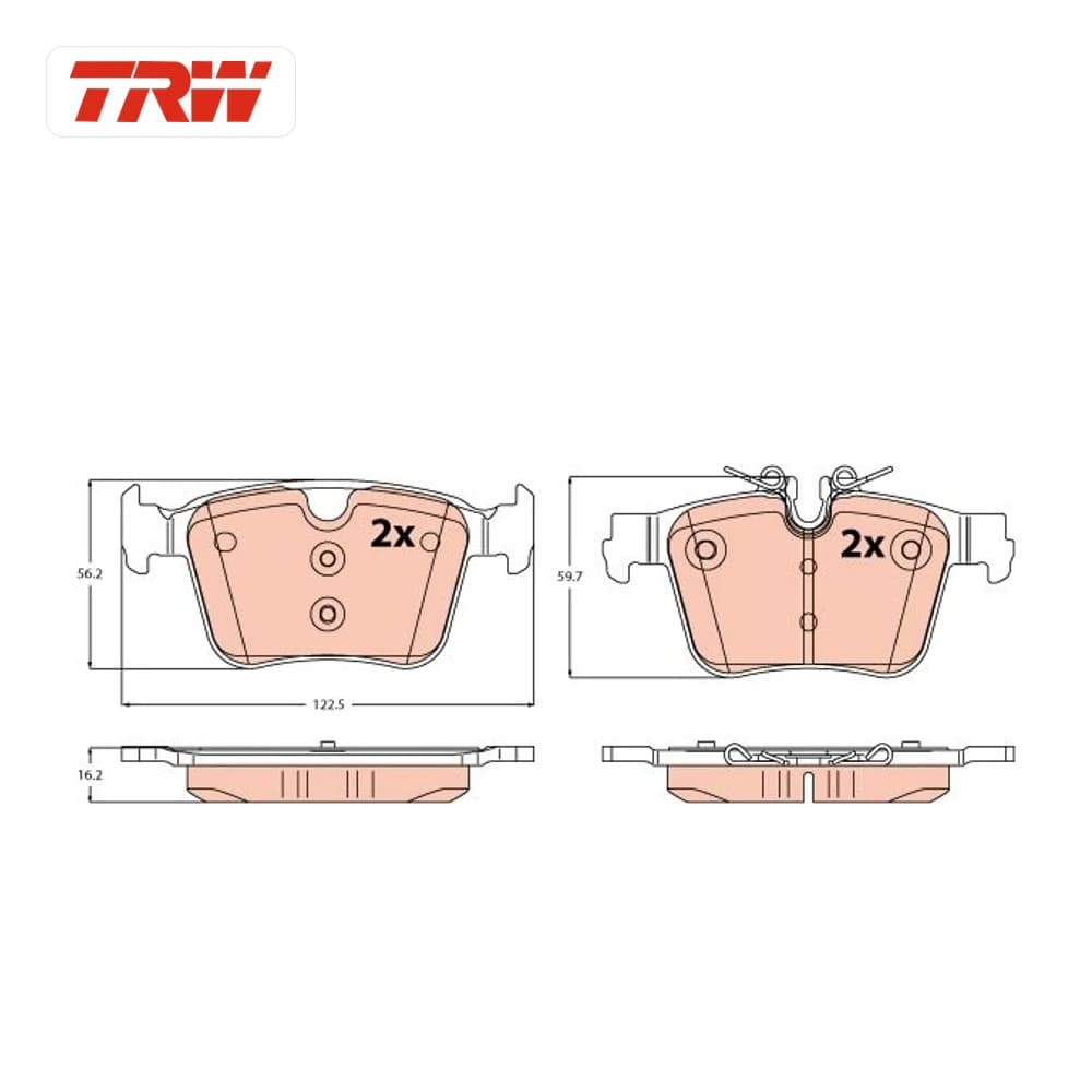 Kit de plaquettes de frein, frein à disque TRW