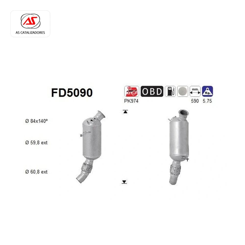 Filtre à particules / à suie, échappement AS
