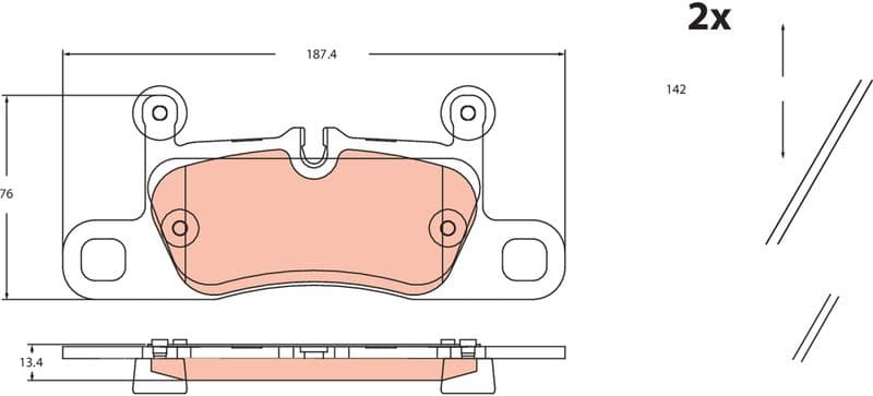 Kit de plaquettes de frein, frein à disque TRW