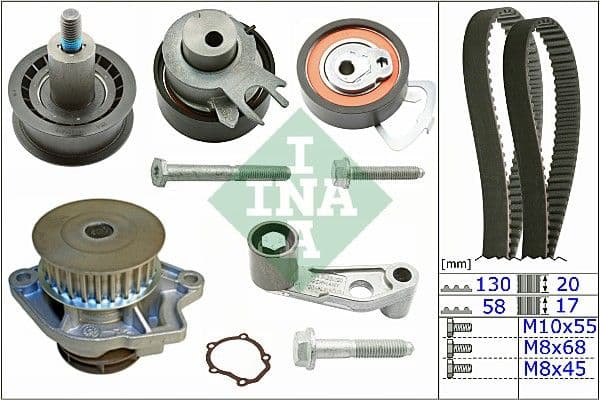 Pompe à eau + kit de courroie crantée Schaeffler INA
