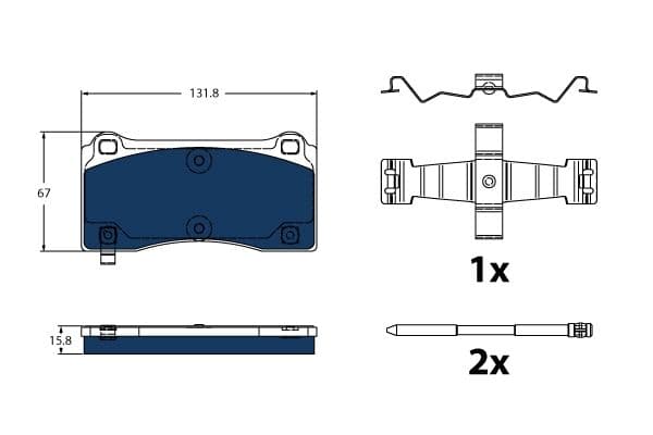 Kit de plaquettes de frein, frein à disque TRW