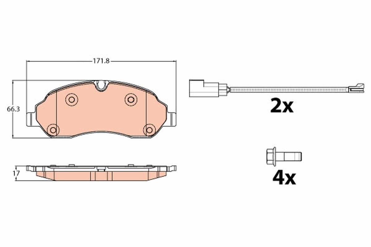 Kit de plaquettes de frein, frein à disque TRW Automotive