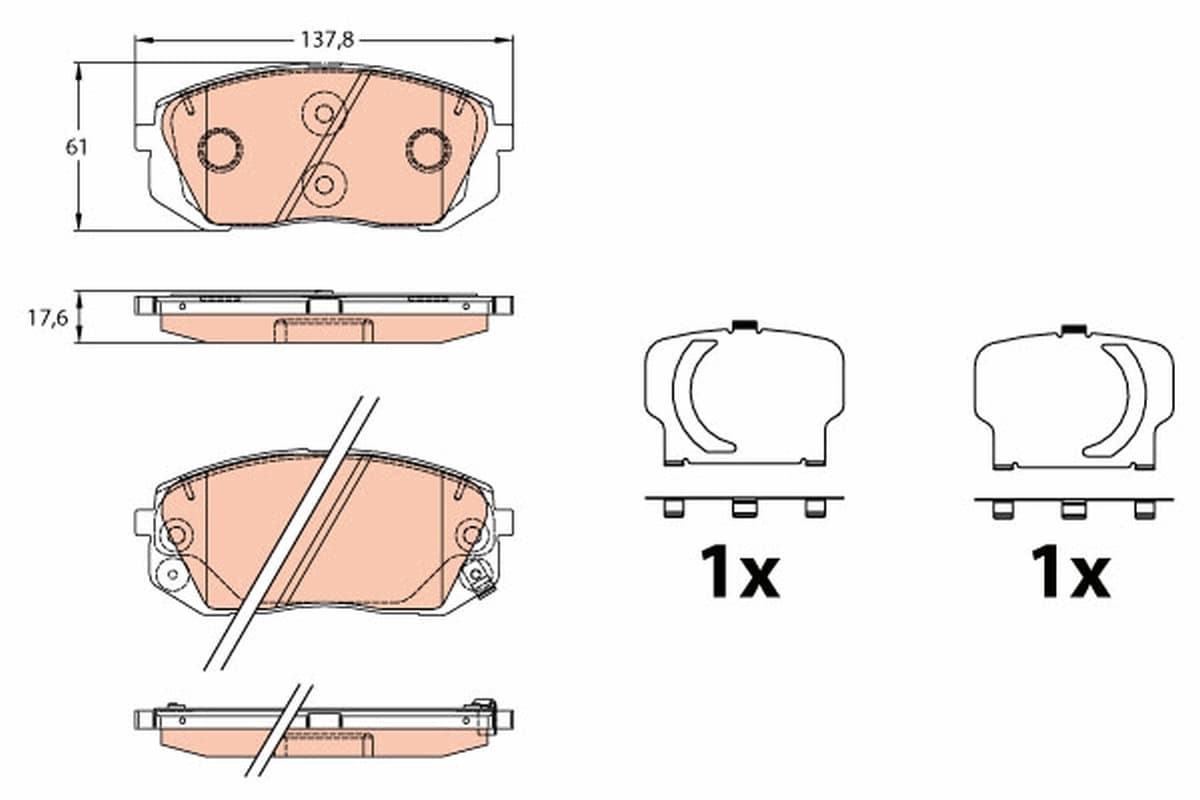 Kit de plaquettes de frein, frein à disque TRW Automotive