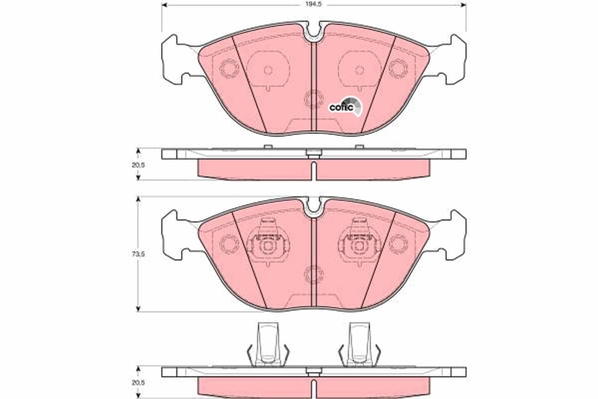 Kit de plaquettes de frein, frein à disque TRW Automotive