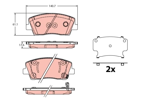 Kit de plaquettes de frein, frein à disque TRW Automotive