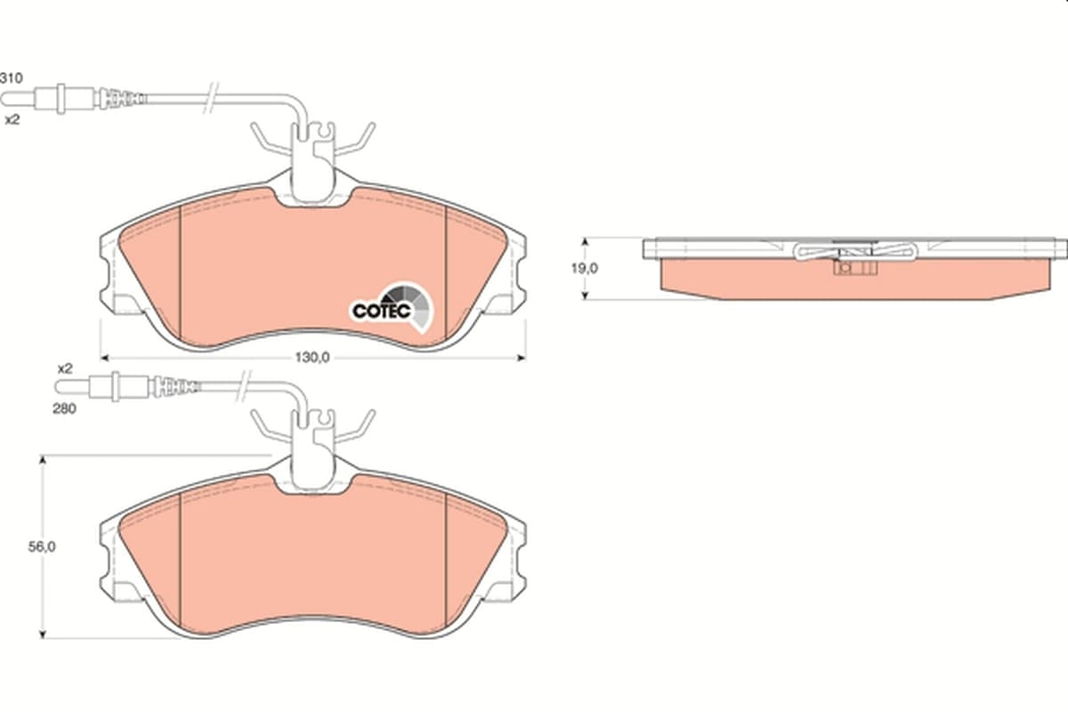 Kit de plaquettes de frein, frein à disque TRW Automotive