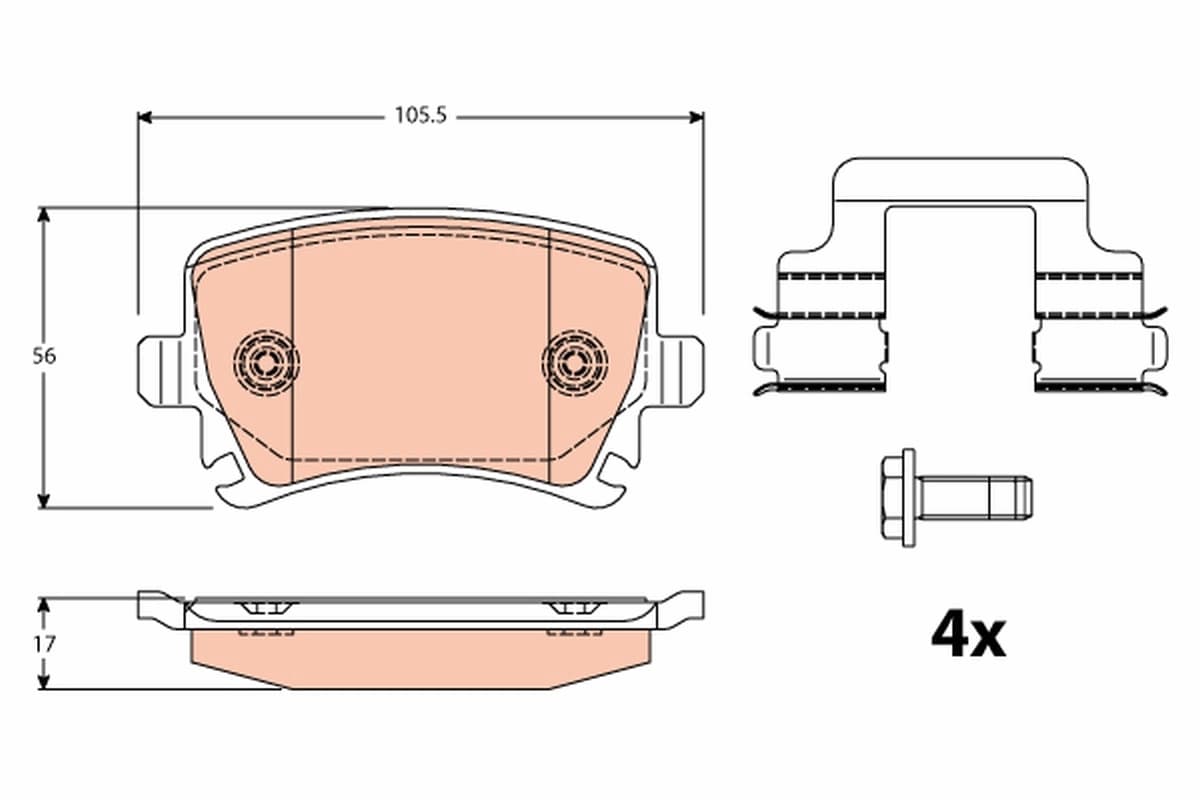 Kit de plaquettes de frein, frein à disque TRW Automotive
