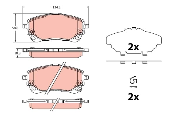Kit de plaquettes de frein, frein à disque TRW Automotive