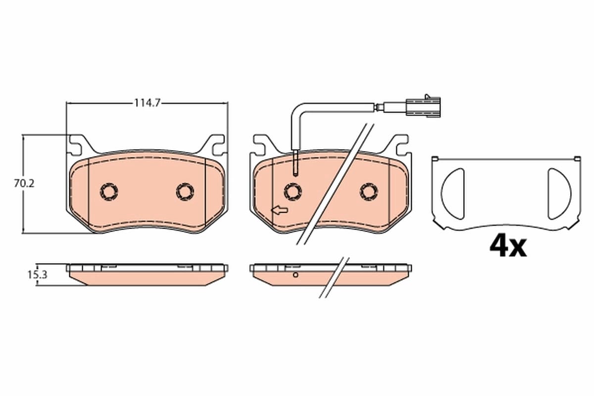 Kit de plaquettes de frein, frein à disque TRW Automotive