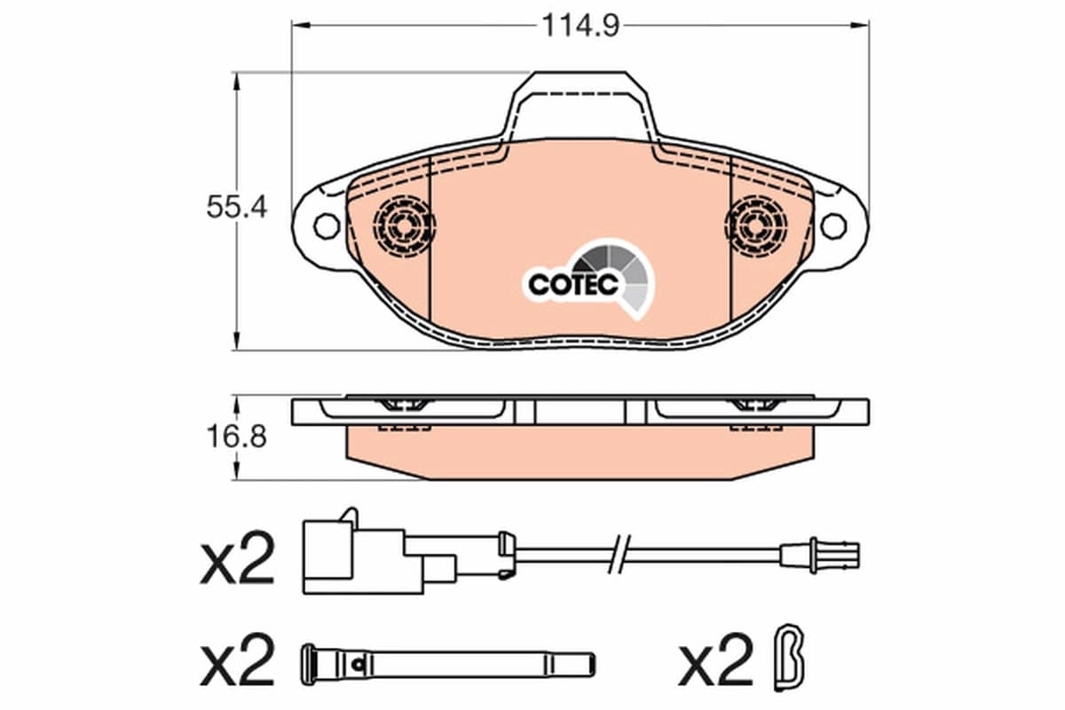 Kit de plaquettes de frein, frein à disque TRW Automotive