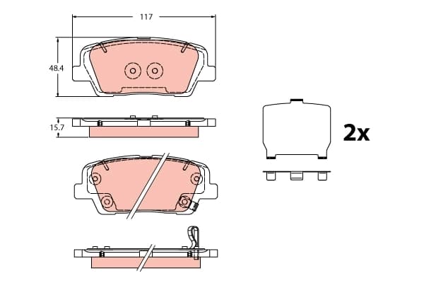 Kit de plaquettes de frein, frein à disque TRW Automotive