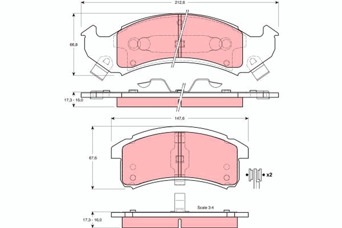Kit de plaquettes de frein, frein à disque TRW Automotive