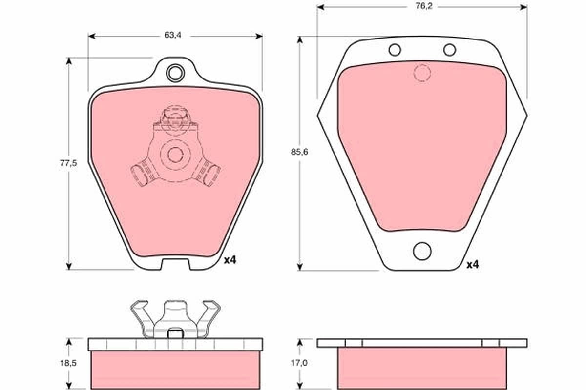 Kit de plaquettes de frein, frein à disque TRW Automotive