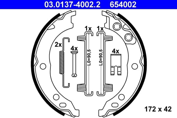 Jeu de mâchoires de frein, frein de stationnement ATE