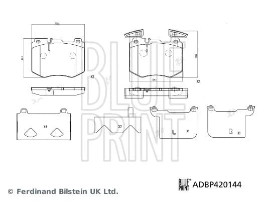 Kit de plaquettes de frein, frein à disque Blue Print