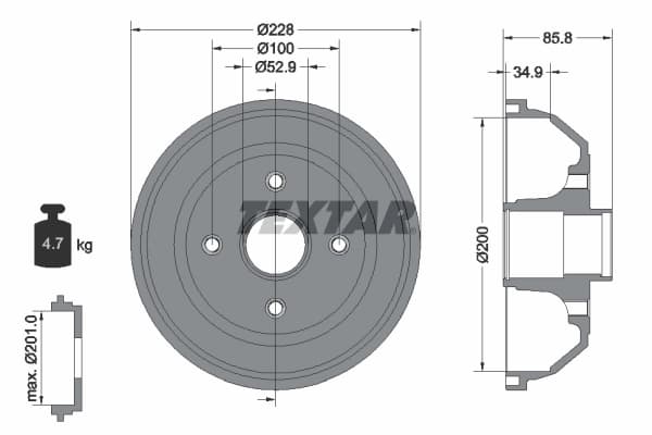Tambour de frein Textar