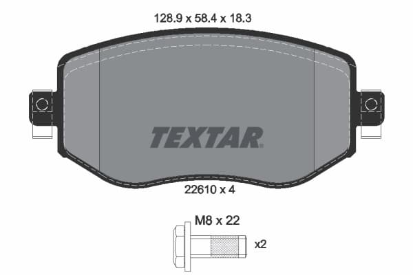 Kit de plaquettes de frein, frein à disque Textar