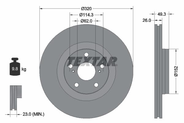 Disque de frein Textar
