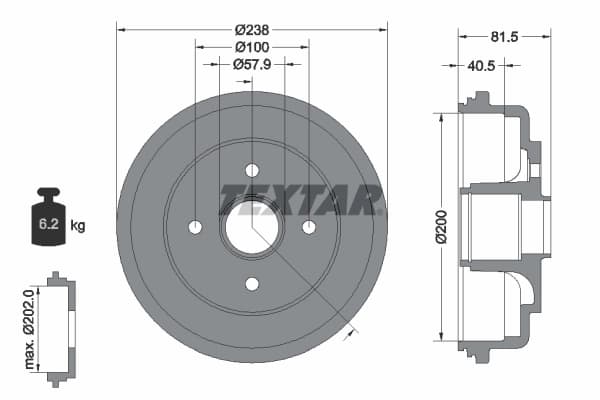 Tambour de frein Textar