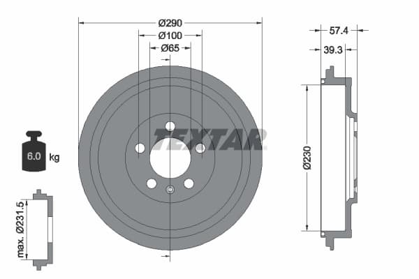 Tambour de frein Textar