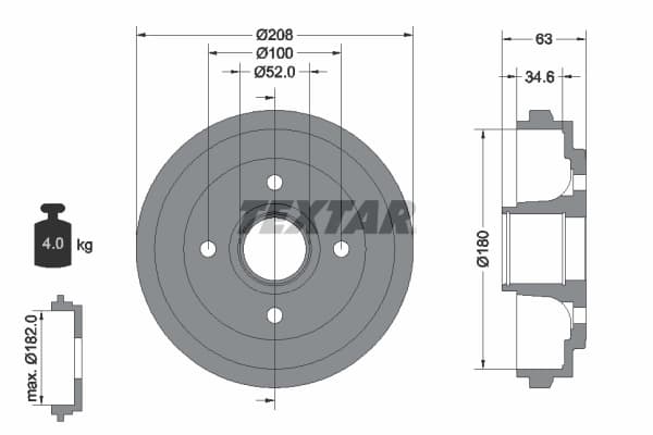 Tambour de frein Textar