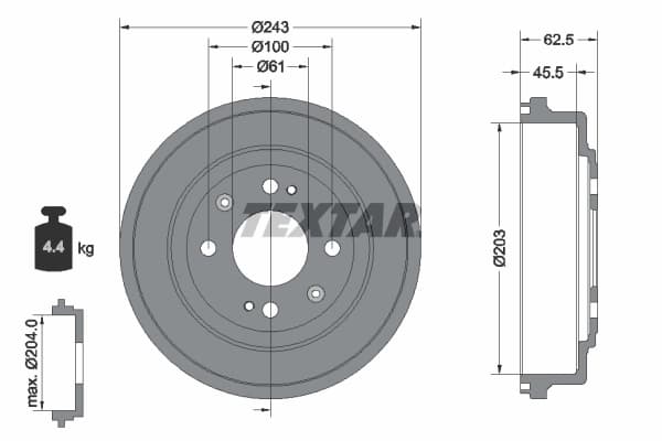 Tambour de frein Textar