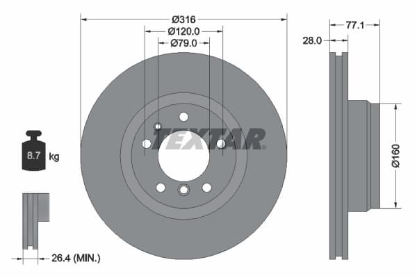 Disque de frein Textar