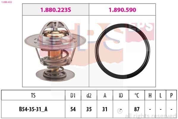 Thermostat, liquide de refroidissement EPS