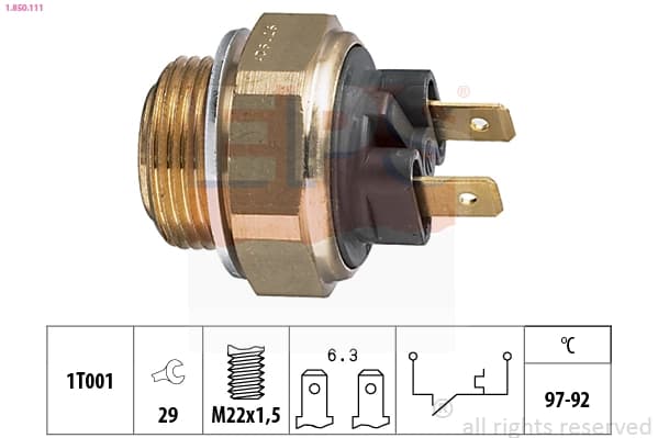 Interrupteur de température, ventilateur de radiateur EPS